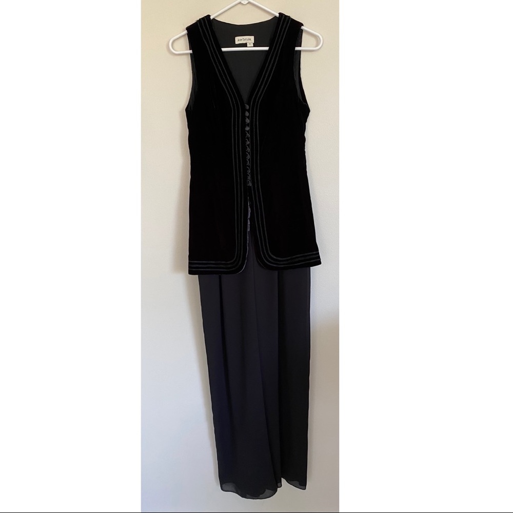 Vintage Ann Taylor Black Velvet Jumpsuit
